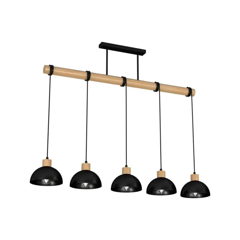 Cena promocyjna Lampa loft wisząca ERIK Black-Wood 5xE27 MLP7227-Milagro