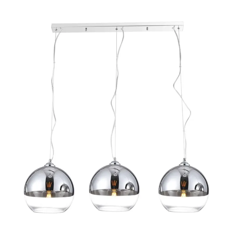Do wyczerpania zapasów Azzardo Lampa wisząca szklana chromowana 3-punktowa AZ3103 z serii Iris