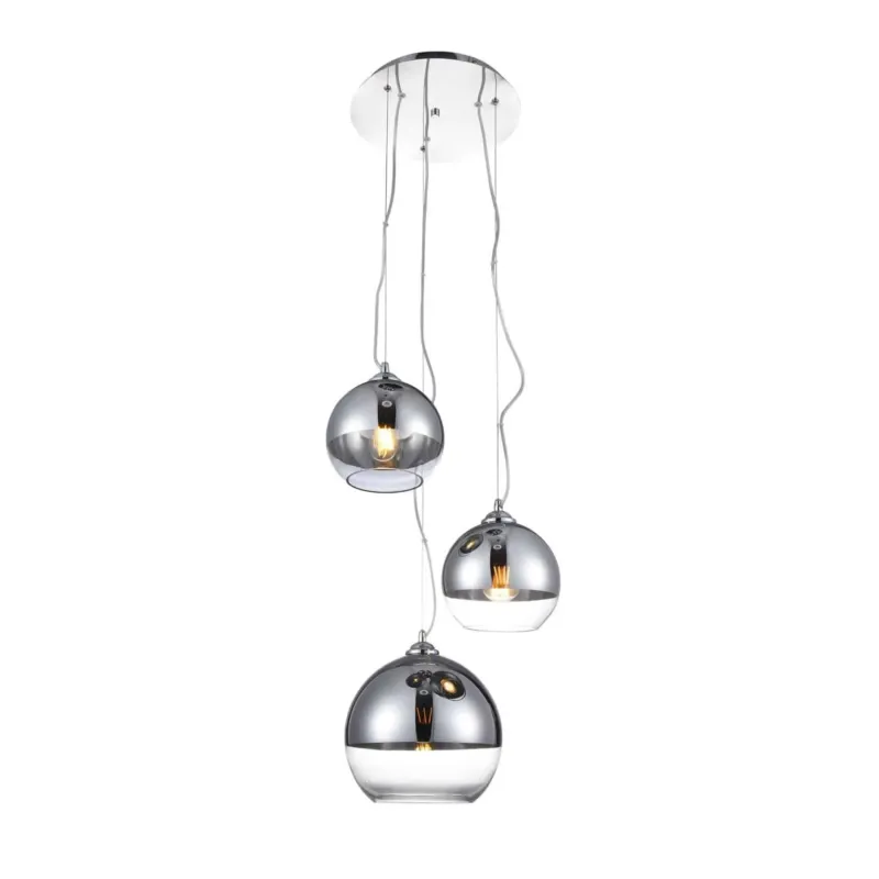 Azzardo Lampa wisząca szklana chromowana 3-punktowa AZ3104 z serii Iris Hit sprzedaży
