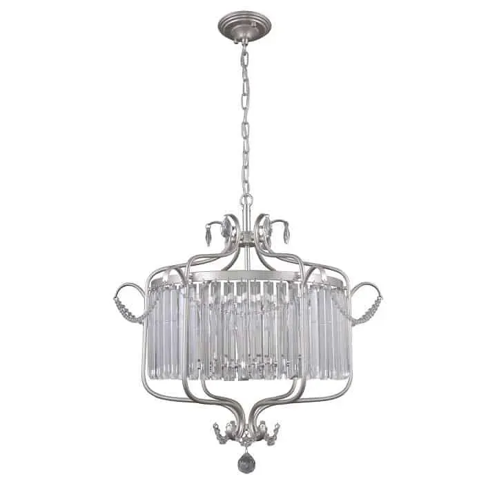 Rabat Lampa wisząca kryształowa srebrna 6-punktowa PND-33057-6-CH.S z serii Rinaldo - Lampy Italux