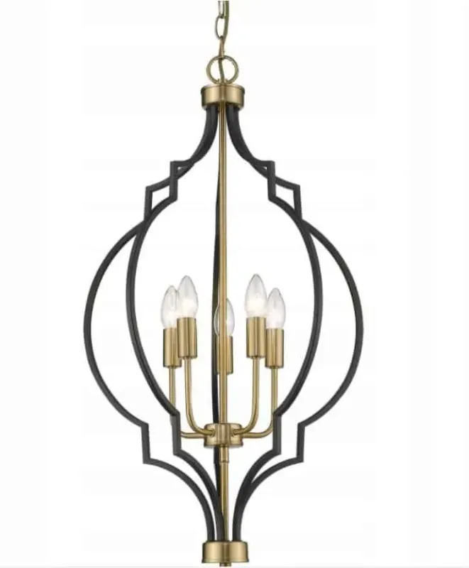 Lampa wisząca metalowa czarno-złota 5-punktowa P05186BK z serii NASHVILLE - Cosmo Light Oferta