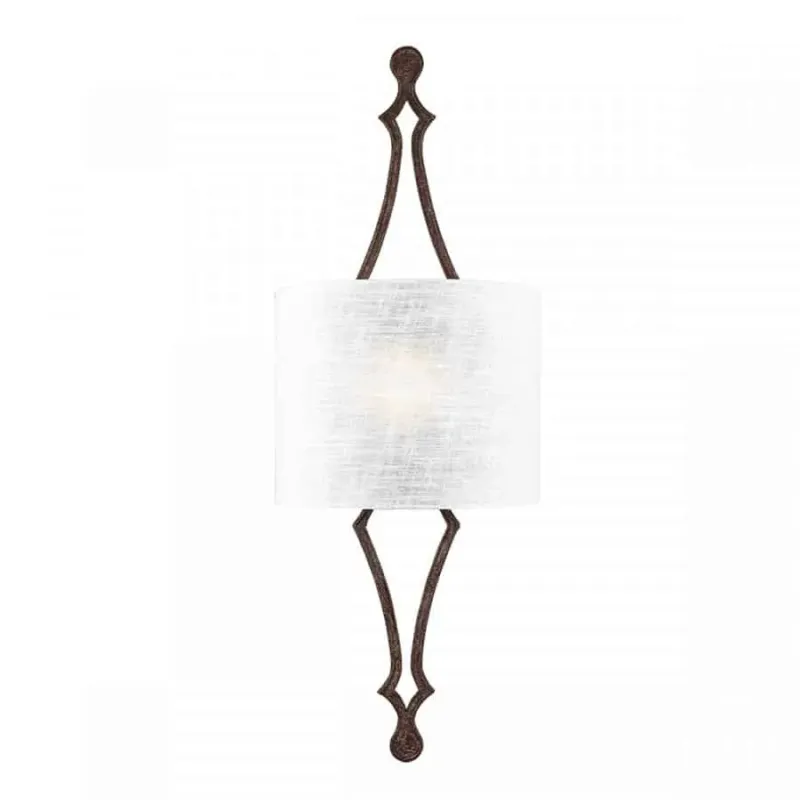 Kinkiet metalowy brązowy z białym abażurem FE/TILLING1 WI z serii TILLING - Elstead Lighting Super okazja