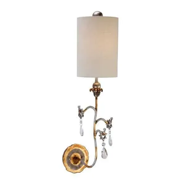 Bestseller Kinkiet metalowy z abażurem i kryształkami FB/TIVOLI W1 GD z serii TIVOLI - Elstead Lighting