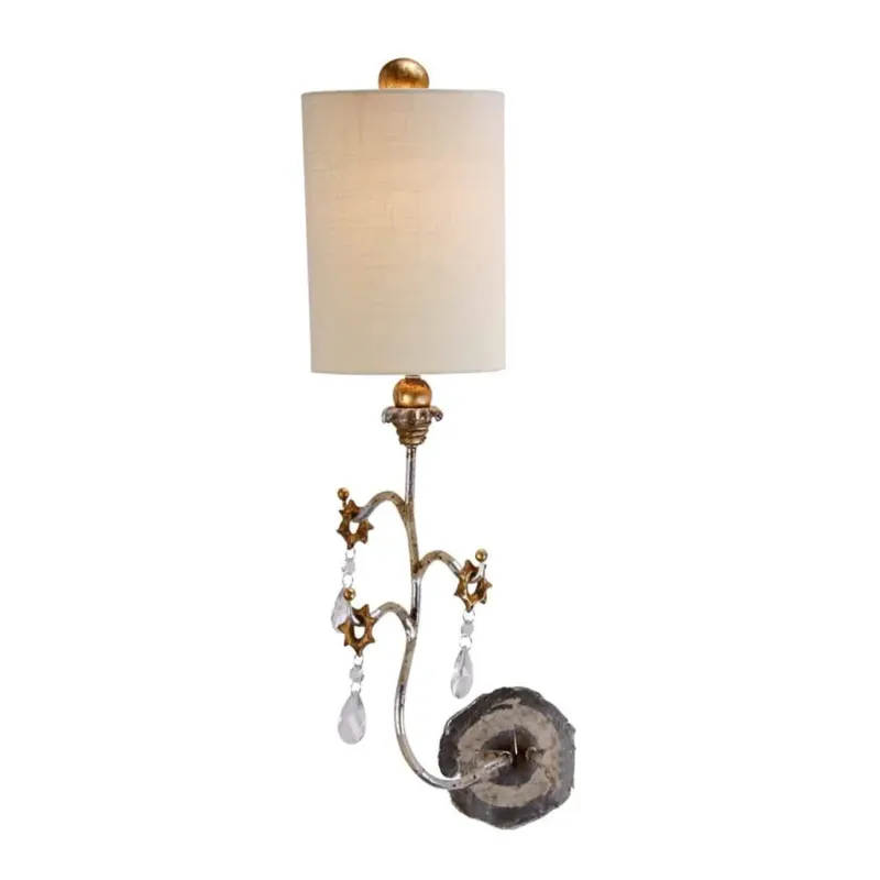 Kinkiet metalowy z abażurem i kryształkami FB/TIVOLI W1 SV z serii TIVOLI - Elstead Lighting Tylko dziś