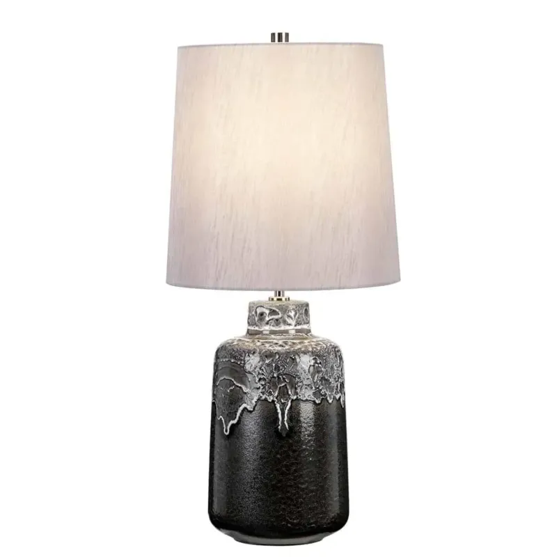 Lampa stołowa ceramiczna czarna z abażurem WOOLWICH/TL z serii WOOLWICH - Elstead Lighting Hit cenowy