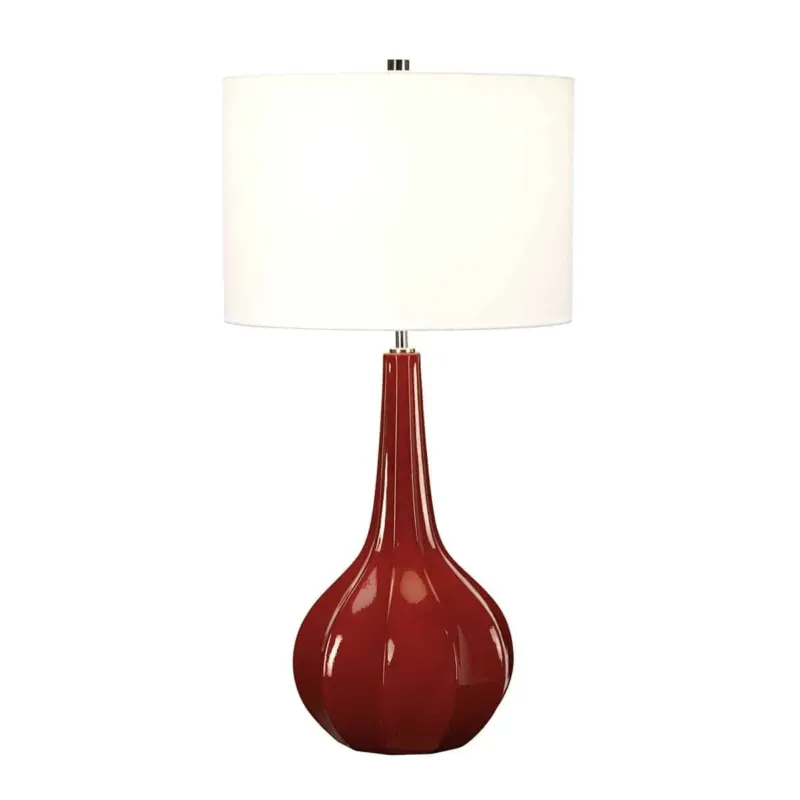 Lampa stołowa ceramiczna czerwona z białym abażurem VICTOR UPTON/TL - Elstead Lighting Wyprzedaż