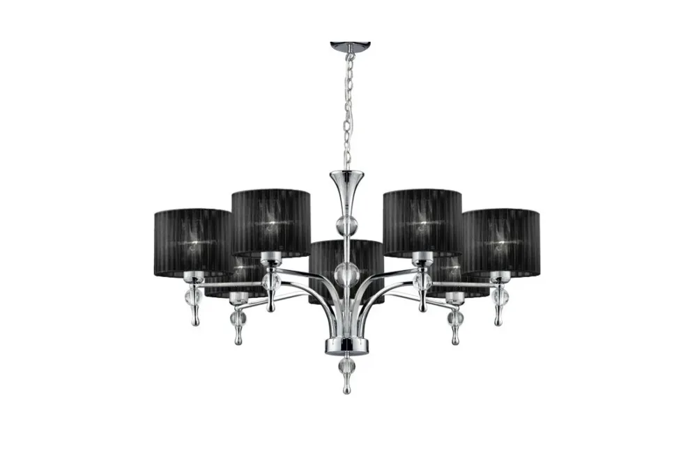 Azzardo Lampa wisząca czarna z tkaniny 7-punktowa 80cm AZ0500 z serii IMPRESS Kup teraz