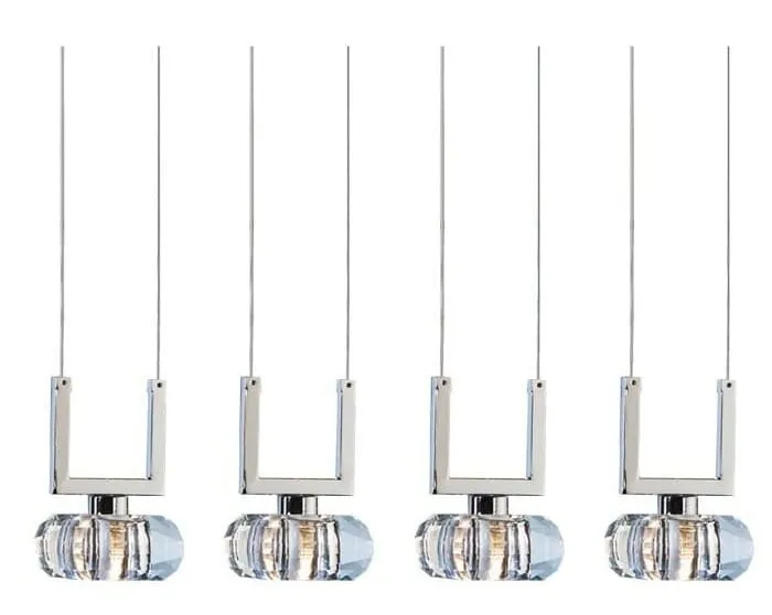 Azzardo Lampa wisząca szklana chromowana 4-punktowa AZ0494 z serii RUBIC Hit sprzedaży