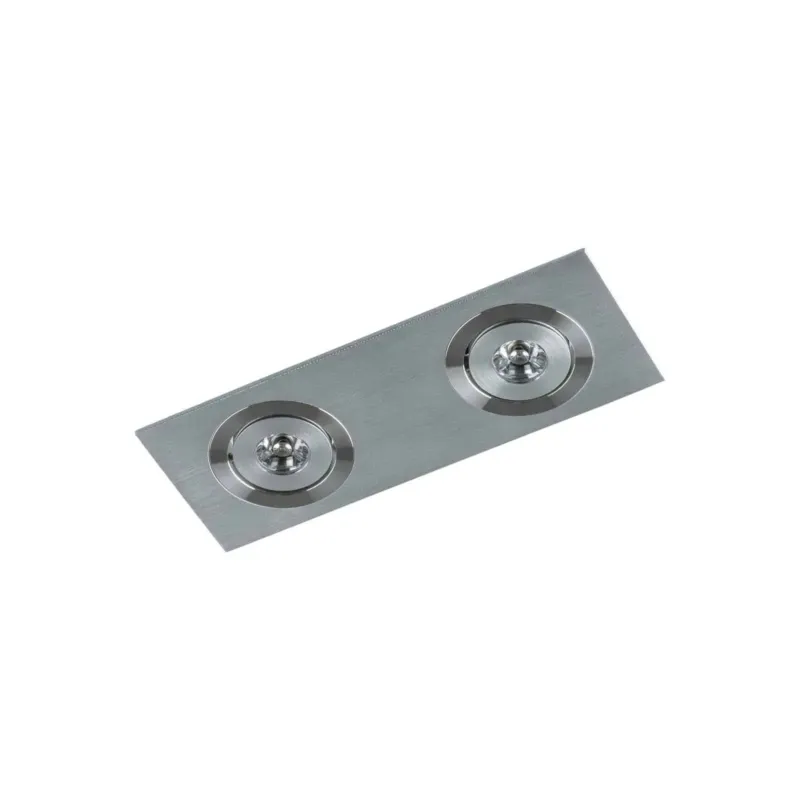 Ostatnie sztuki Oprawa do wbudowania metalowa srebrna 2-punktowa MQ71815-2B - Lampy Italux