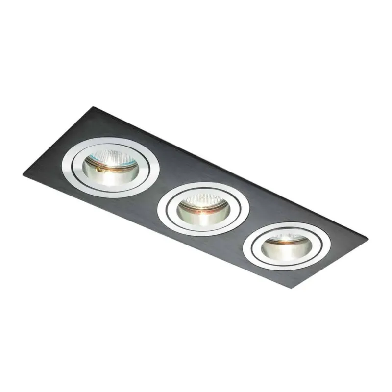 Oprawa do wbudowania potrójna czarno-srebrna MQ71805-3AB z serii MOOTY - Lampy Italux Dodaj do koszyka