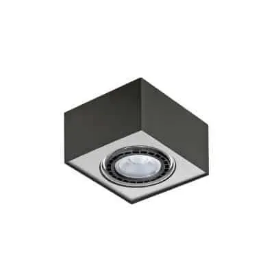 Oprawa sufitowa kwadratowa czarno-srebrna FH30531S z serii LAUREN - Lampy Italux Darmowy zwrot