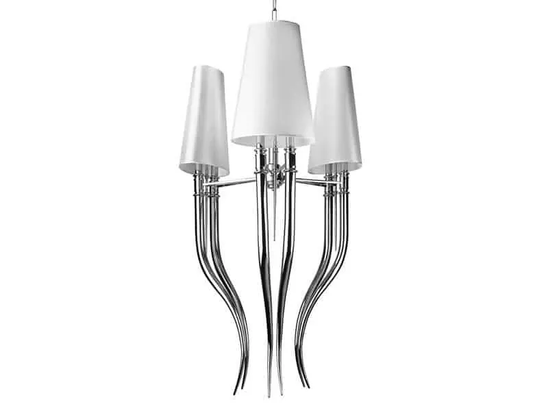 Wyjątkowa oferta Azzardo Lampa wisząca tkaninowa biała 6-punktowa AZ1232 z serii DIABLO