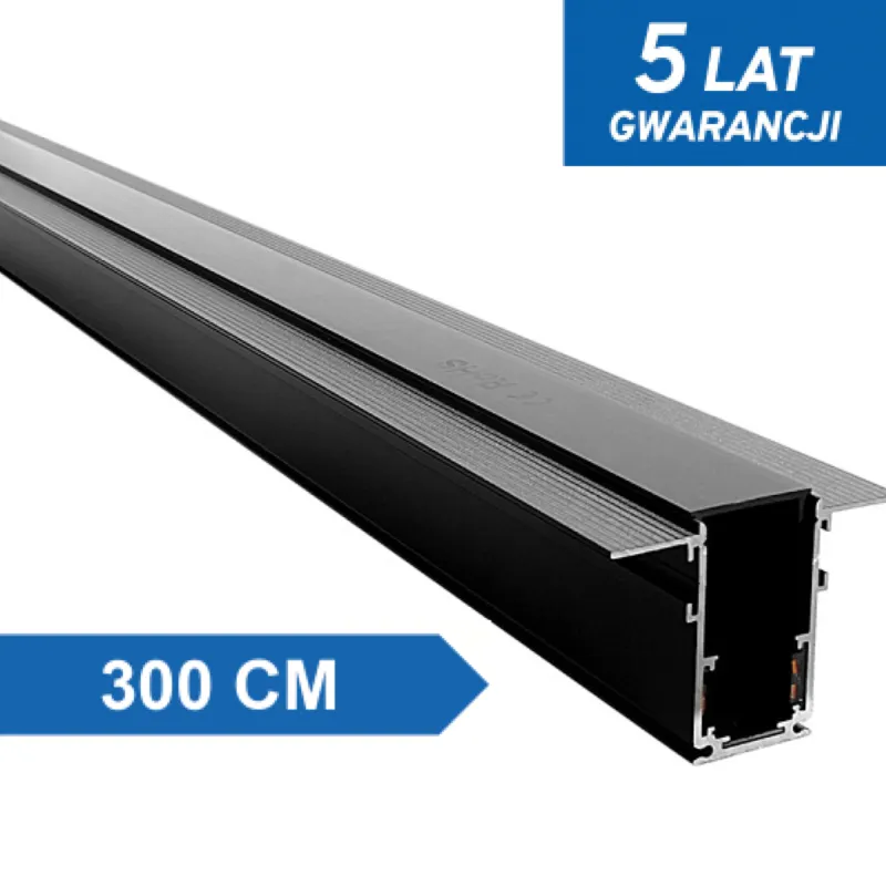 Cena promocyjna Szyna magnetyczna podtynkowa uniwersalna czarna 300cm 1393 - Decorativi