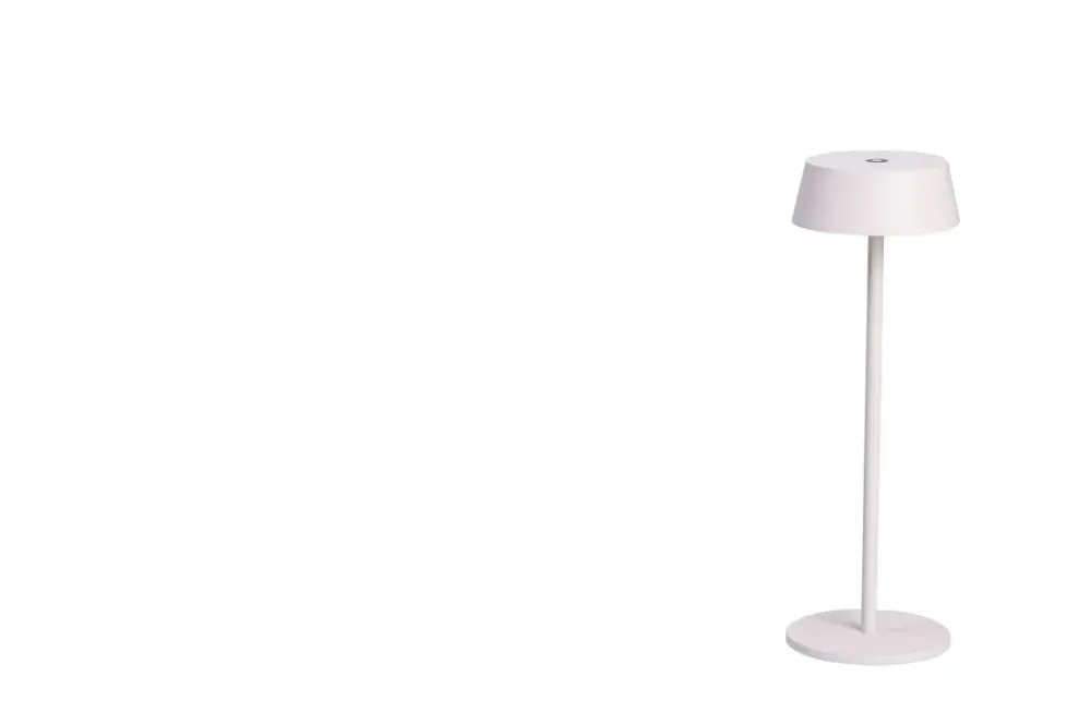 Wyprzedaż Azzardo Lampa stołowa zewnętrzna biała metalowa LED AZ5334 z serii GILBERTO