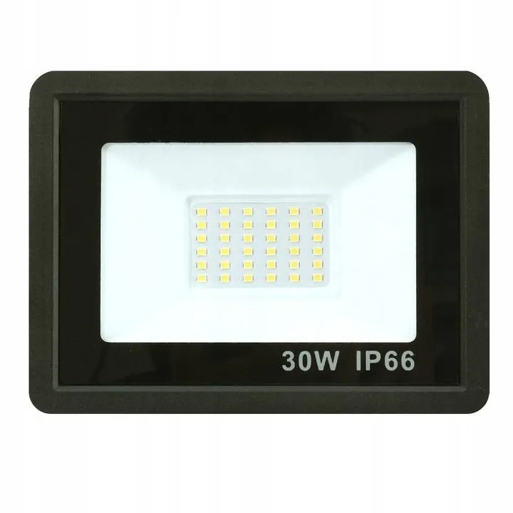 Halogen naświetlacz czarny LED bez czujnika ruchu 30W zimna 6000K IP66 339 - Decorativi Oferta