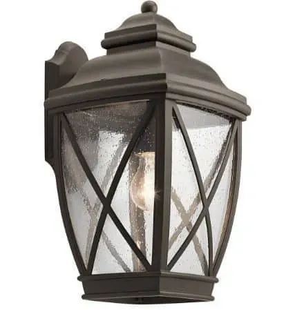 Kinkiet zewnętrzny metalowy brązowy ze szkłem KL/TANGIER2/L z serii TANGIER - Elstead Lighting Ekspresowa dostawa