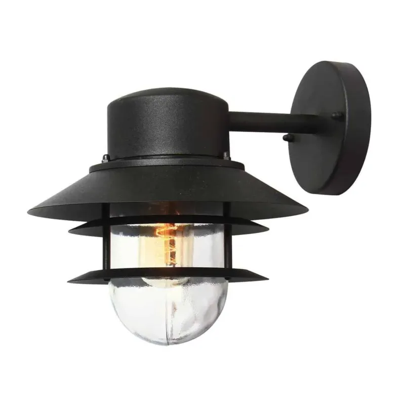 Kinkiet zewnętrzny czarny metalowy ze szkłem COPENHAGEN BK z serii COPENHAGEN - Elstead Lighting Bezpieczna płatność