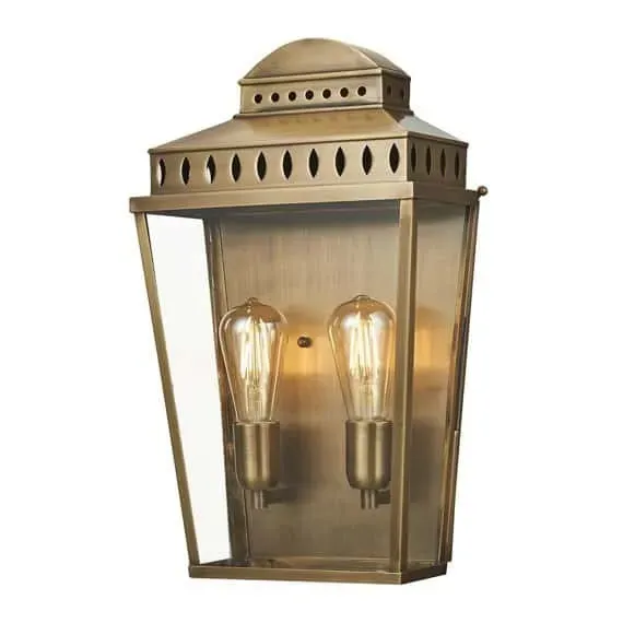 Kinkiet zewnętrzny mosiężny 2-punktowy HS/L BR z serii MANSION - Elstead Lighting Łatwy zwrot