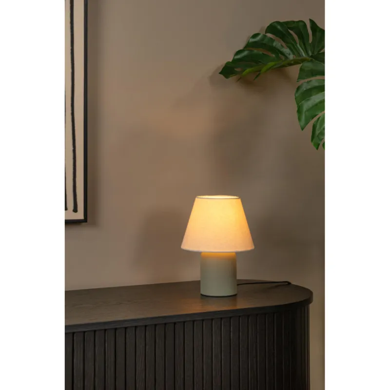 Lampa ceramiczna z abażurem Macia kremowy / zielony Lucide Hit sprzedaży