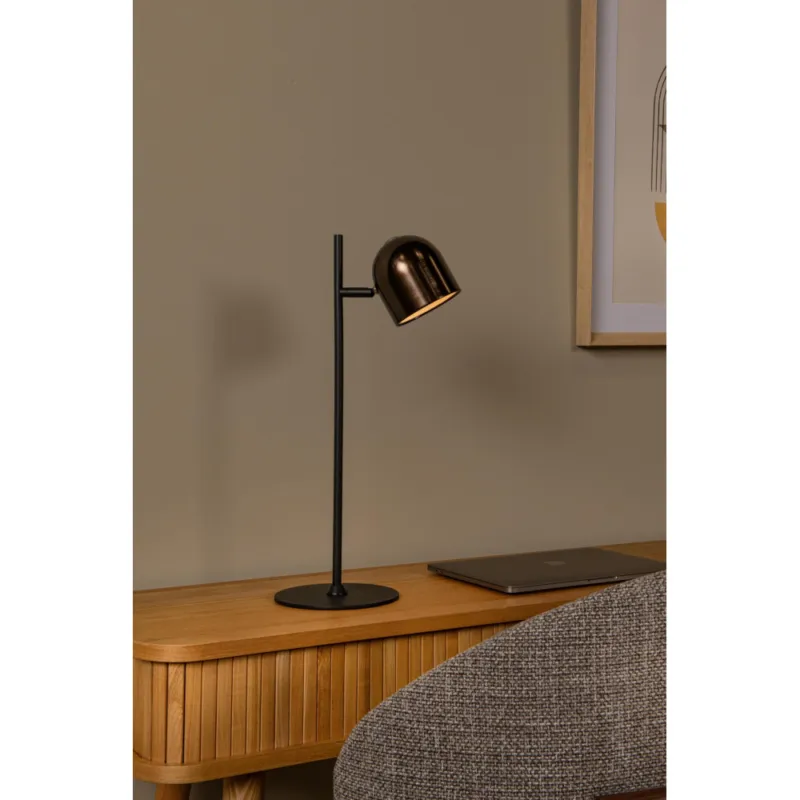 Lampa na biurko z regulacją światła Skanska Rech LED czarny / brąz Lucide Zniżka