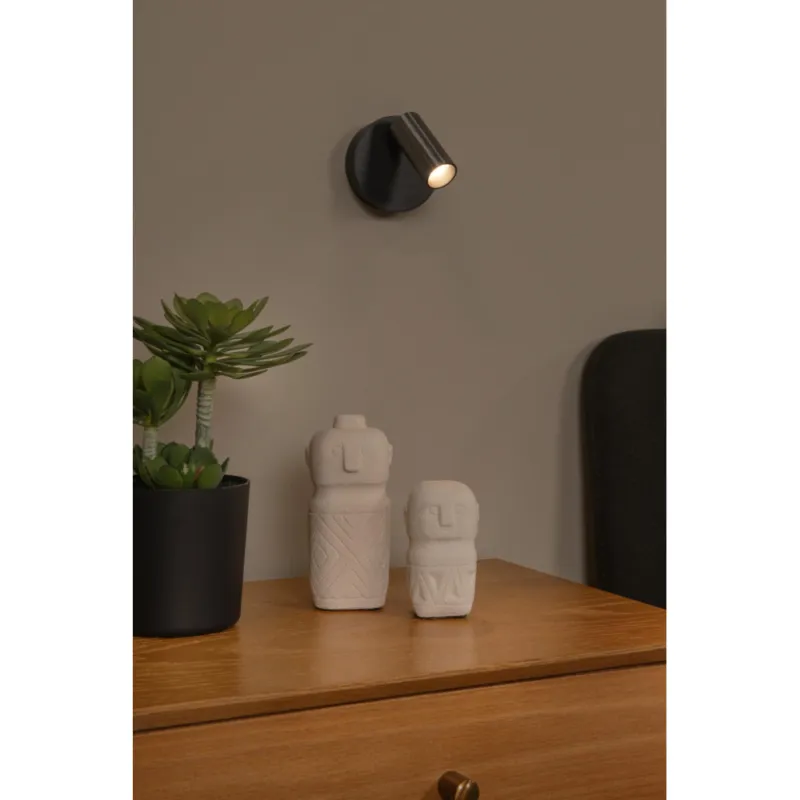 Oferta limitowana Kinkiet magnetyczny z włącznikiem Toni LED czarny / szare żelazo Lucide