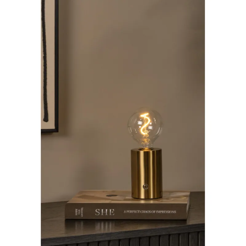 Zamów teraz Lampa stołowa "żarówka" Vivo matowe złoto / mosiądz Lucide