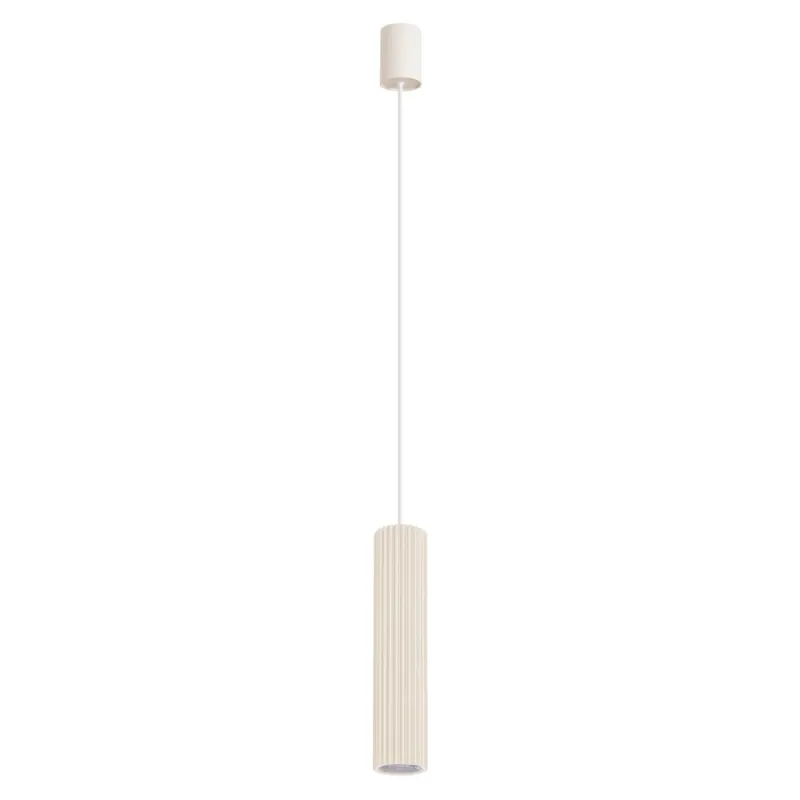 Lampa wisząca tuba ryflowana Ivar I 6,4cm beżowa LED 3000K Thoro Obniżka ceny