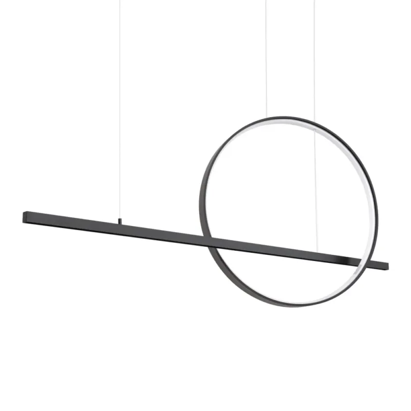 Darmowy zwrot Lampa wisząca podłużna z ringiem Glad 120cm LED 3000K czarna Thoro