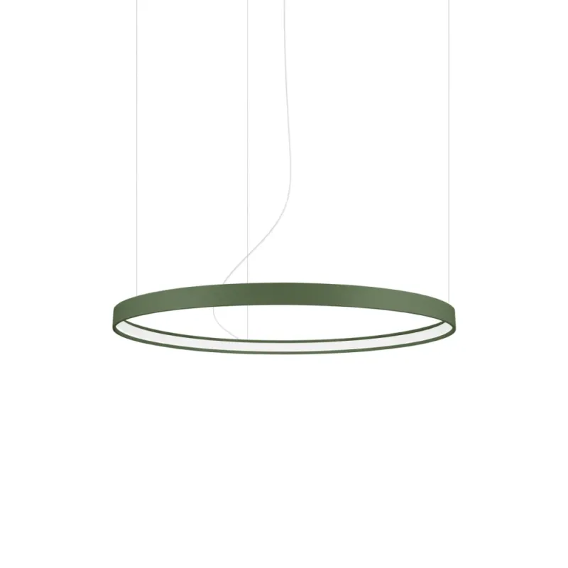 Żyrandol wiszący ring Rio 78cm zielona oliwka LED 3000K Thoro Taniej