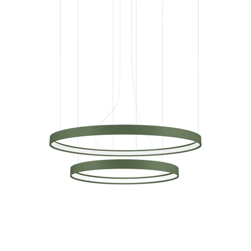 Żyrandol wiszący ring Rio II 55/78cm zielona oliwka LED 3000K Thoro Ograniczona ilość