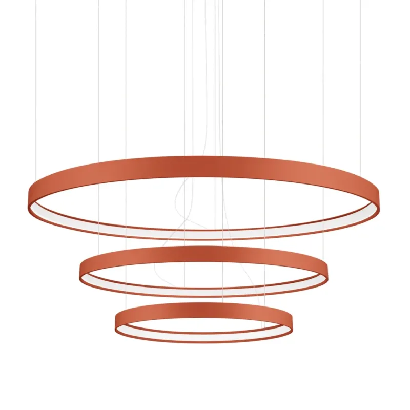 Żyrandol wiszący ringi Rio III 55/78/110cm ochra czerwona LED 3000K Thoro Obniżka ceny