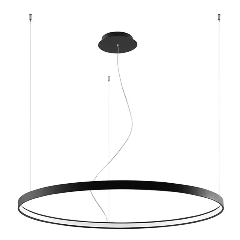 Darmowy zwrot Żyrandol wiszący ring Rio 110cm czarny LED 3000K Thoro