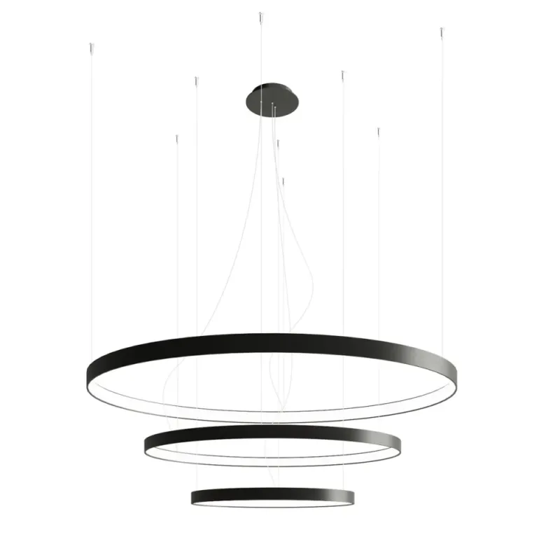 Żyrandol wiszący ringi Rio III 55/78/110cm czarny LED 3000K Thoro Zamów teraz