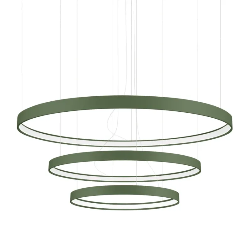 Żyrandol wiszący ring Rio III 55/78/110cm zielona oliwka LED 4000K Thoro Hit sprzedaży
