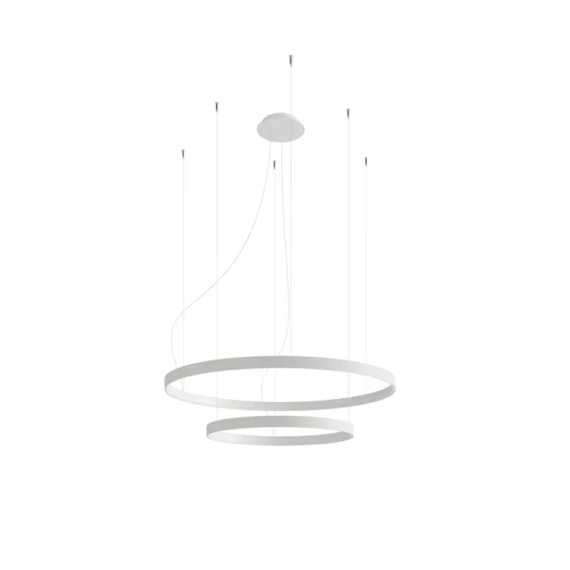 Żyrandol wiszący ringi Rio II 55/78cm biały LED 4000K Thoro Ostatnie sztuki