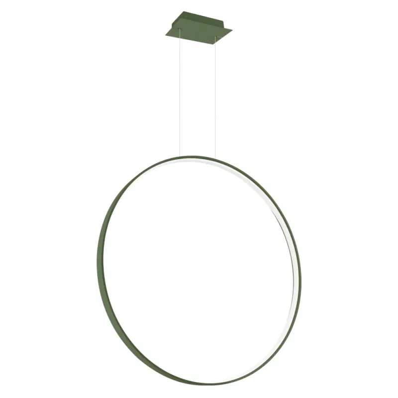 Dostępne od ręki Lampa wiszący ring Rio 78cm zielona oliwka LED 4000K Thoro