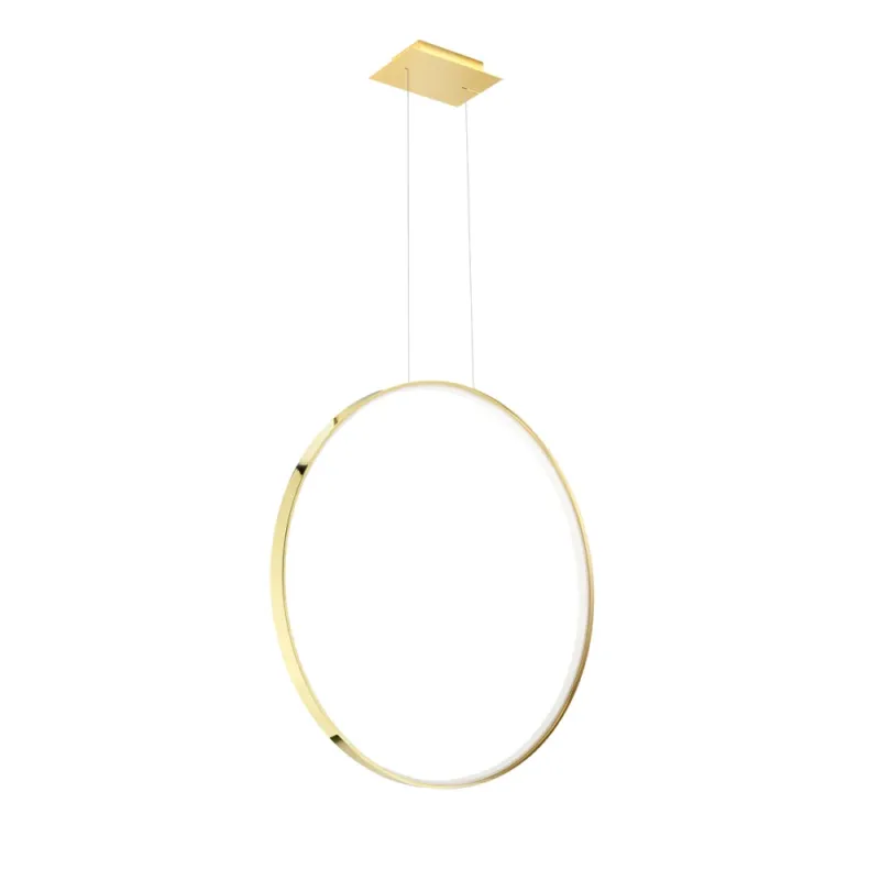 Dostępne od ręki Lampa wiszący ring Rio 78cm złoty połysk LED 3000K Thoro