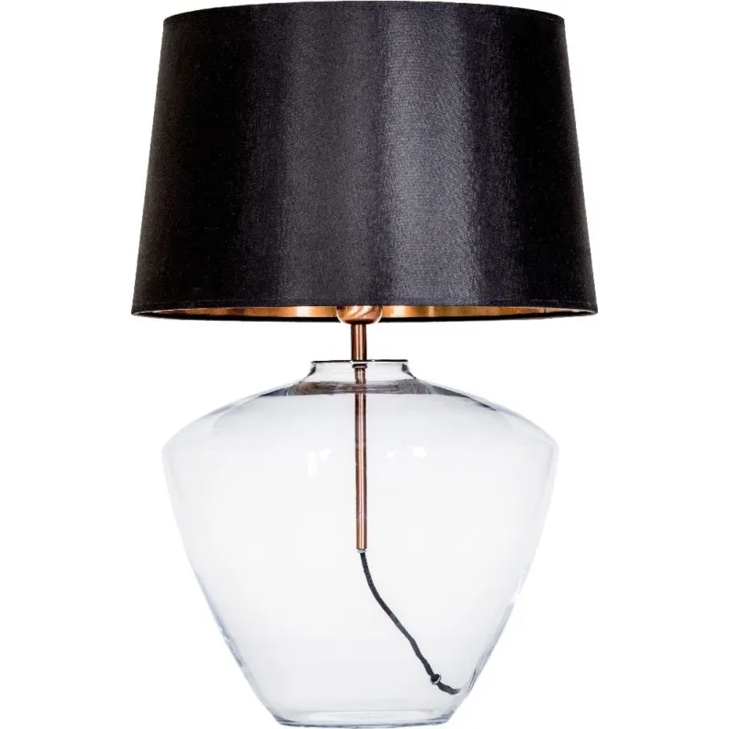 Lampa stołowa szklana Ravenna Transparent Czarna 4Concept Rabat