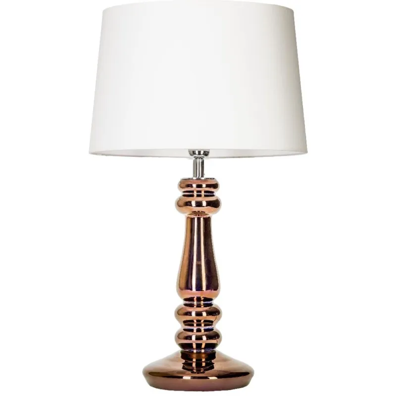 Lampa stołowa szklana z abażurem Petit Trianon Copper Biała 4Concept Hit sprzedaży