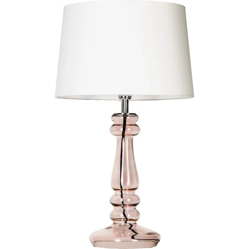 Lampa stołowa szklana glamour Petit Trianon Transparent Copper Biała 4Concept Bestseller