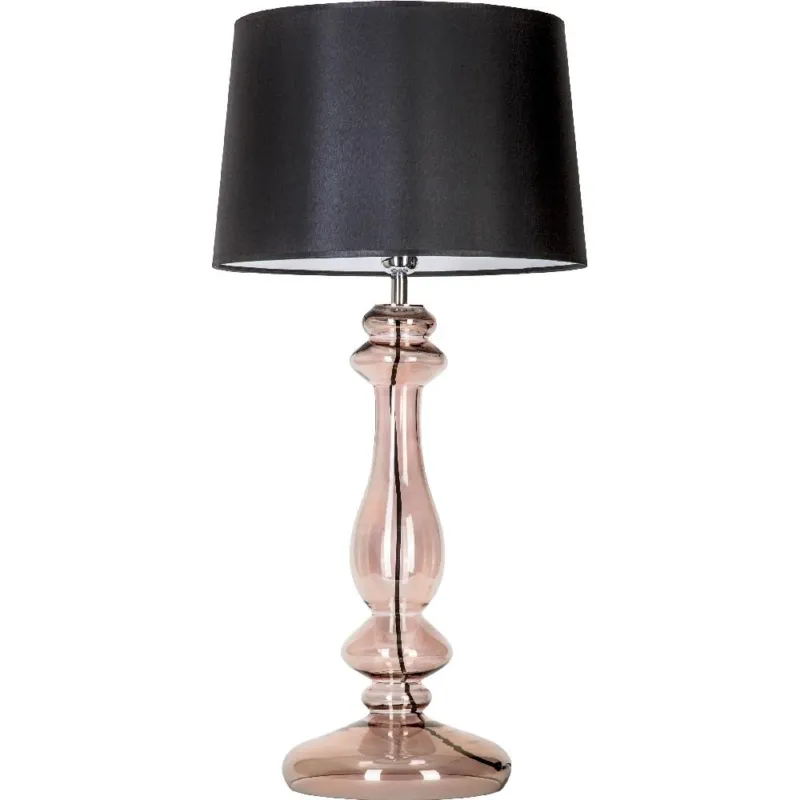 Lampa stołowa szklana glamour Versailles Transparent Copper Czarna 4Concept Wysoka jakość