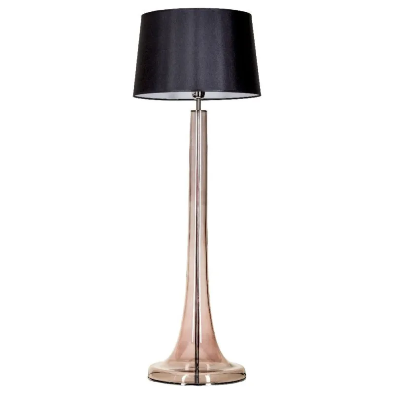 Bestseller Lampa podłogowa szklana Zürich Transparent Copper Czarna 4Concept