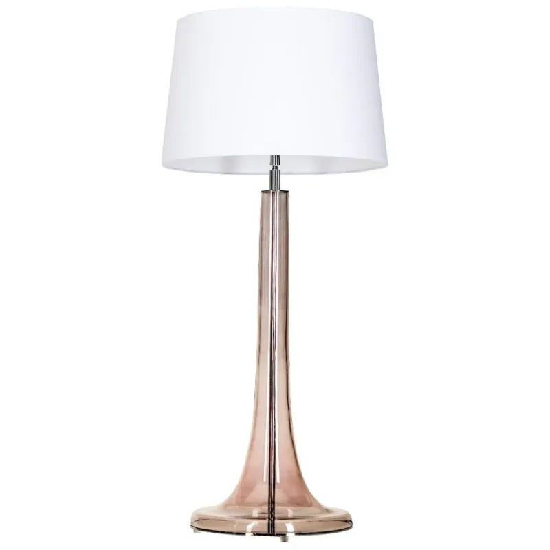 Bezpieczne zakupy Lampa stołowa szklana Lozanna Transparent Copper Biała 4Concept