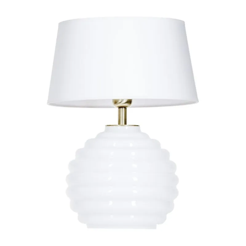 Hit cenowy Lampa stołowa szklana Antibes White Biała 4Concept