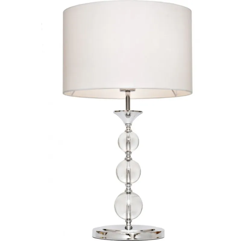 Lampa stołowa glamour z abażurem Rea 36 Biała ZumaLine Darmowy zwrot