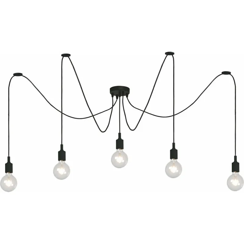Dostępne od ręki Lampa wiszące "żarówki" Fix Multiple V Czarna Lucide