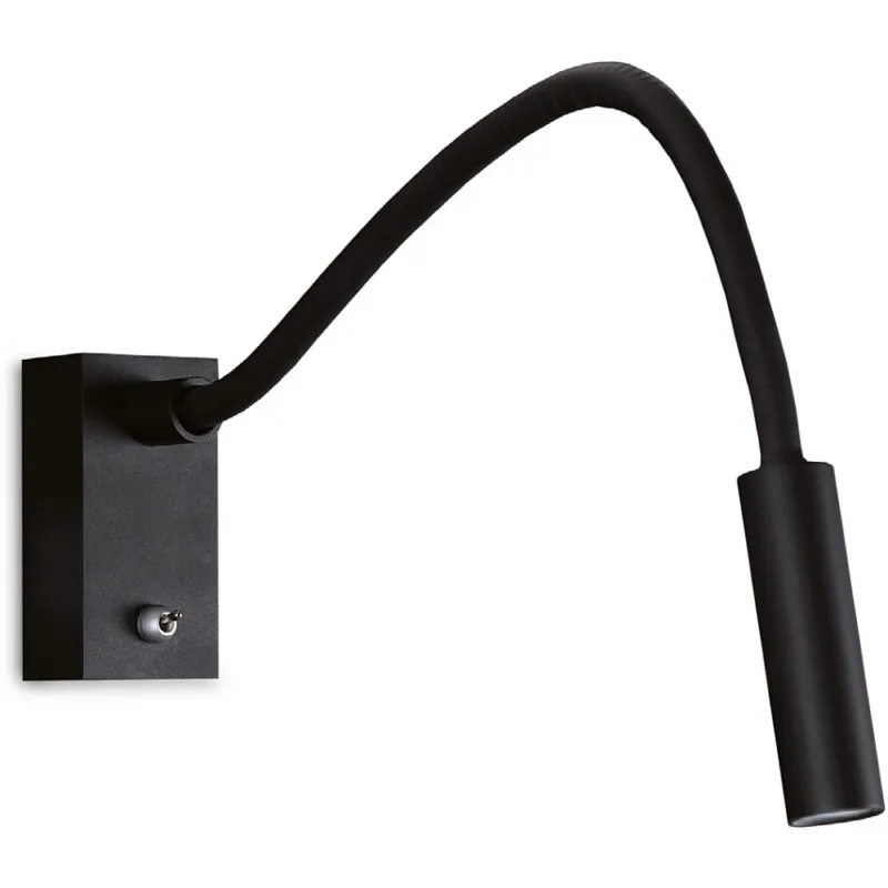 Kinkiet minimalistyczny na wysięgniku z włącznikiem Rider LED Czarny MaxLight Zamów dziś