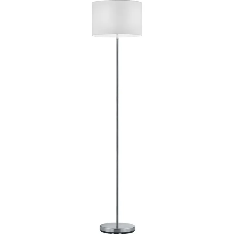 Lampa podłogowa z abażurem Hotel Biały/Nikiel Mat Trio Sprawdź teraz