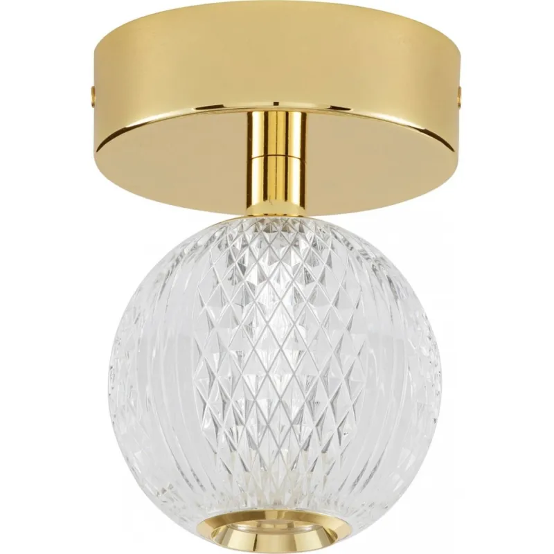 Plafon glamour szklana kula Jewels LED przezroczysty/złoty Szybka wysyłka