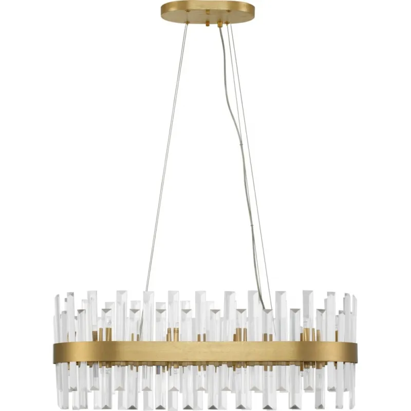 Oferta limitowana Lampa wisząca kryształowa glamour Taja 80cm przeźroczysty/satynowe złoto